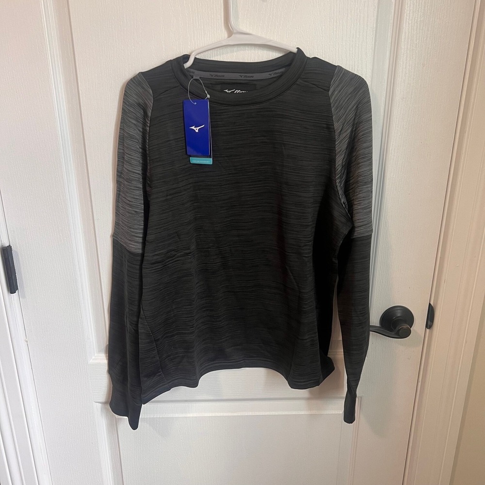 Mizuno Youth Velocity Long Sleeve Crew Black‎ Shade Performance Top YL 530022